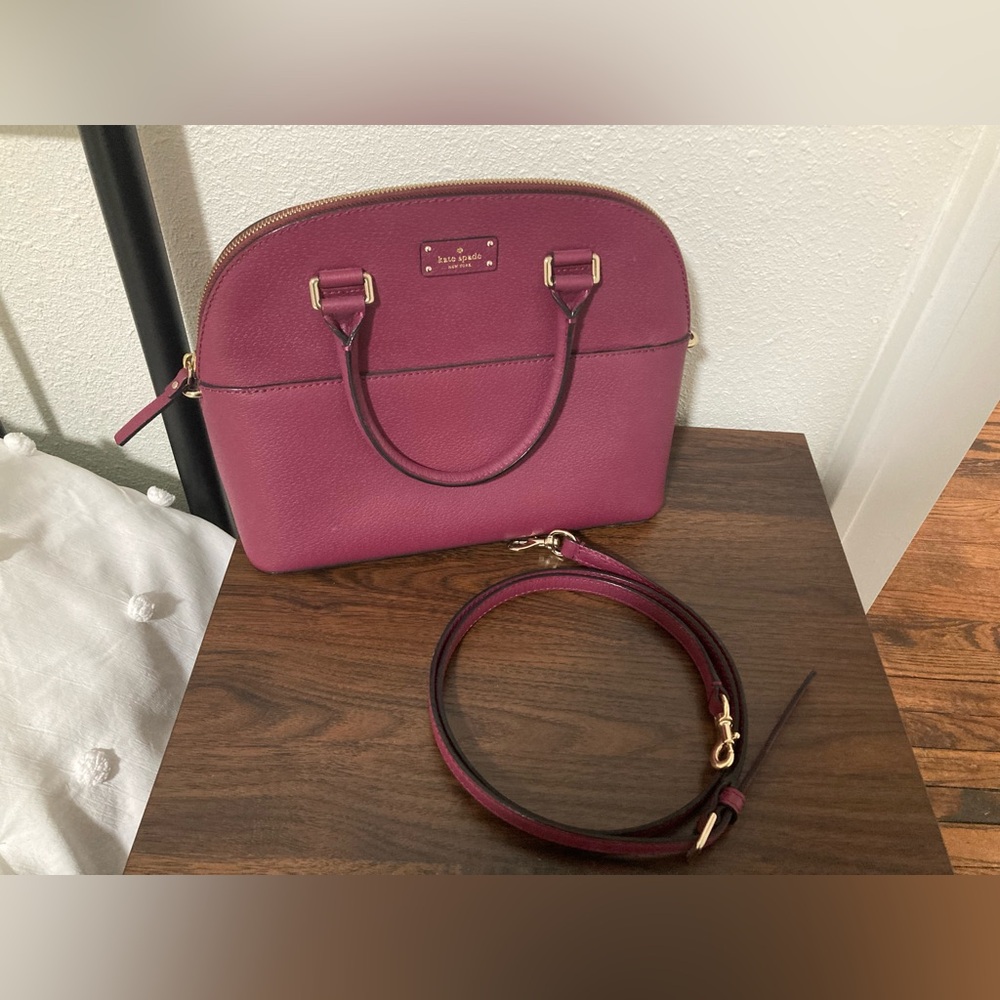 Kate Spade New York Grove Street Carli medium dome satchel purse purple rioja